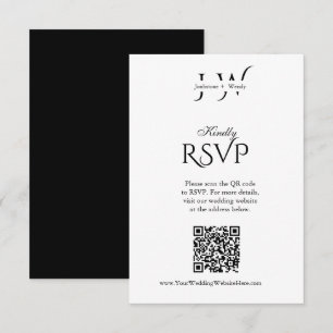 Cartão de Resposta de Casamento Minimalista com Có
