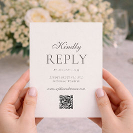 Cartão de Resposta de Casamento Minimalista com Có