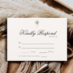 Cartão de Resposta de Casamento Minimalista Elegan