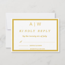 Cartão de Resposta de Casamento Minimalista em Our