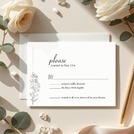 Cartão de Resposta de Casamento Minimalista Larksp