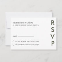 Cartão de Resposta de Casamento Minimalista Modern
