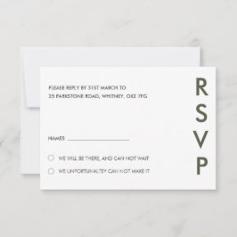 Cartão de Resposta de Casamento Minimalista Modern