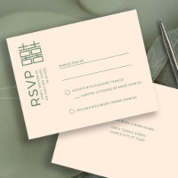 Cartão de Resposta de Casamento Minimalista Modern