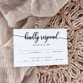 Cartão de Resposta de Casamento Minimalista Modern