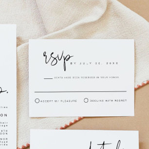 Cartão de Resposta de Casamento Minimalista Modern