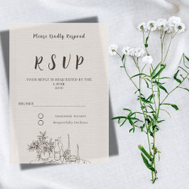 Cartão de Resposta de Casamento Minimalista Românt