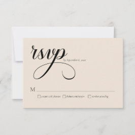 Cartão de Resposta de Casamento Moderno e Elegante
