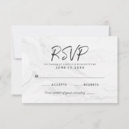 Cartão de Resposta de Casamento | Moderno Script M