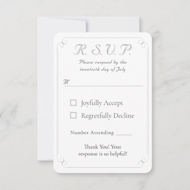 Cartão de Resposta de Casamento Monograma Católico (Frente)