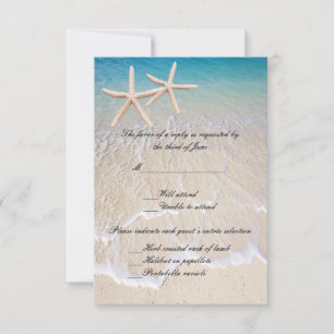 Cartão de Resposta de Casamento na Praia da Estrel
