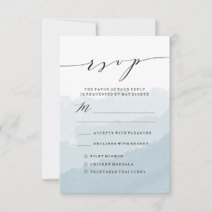 Cartão de Resposta de Casamento Névoa de Aquarel