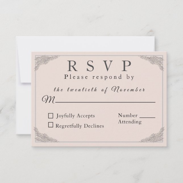 Cartão de Resposta de Casamento no inverno Católic (Frente)