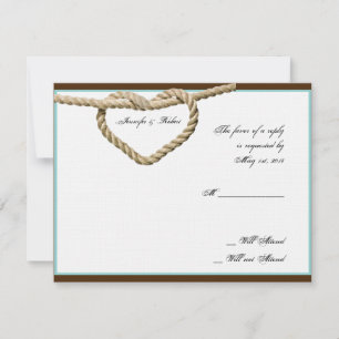 Cartão de Resposta de Casamento Ocidental do Heart