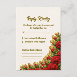 Cartão de Resposta de Casamento Ohio Red Carnation