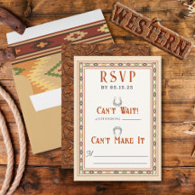 Cartão de Resposta de Casamento Old West Frontier