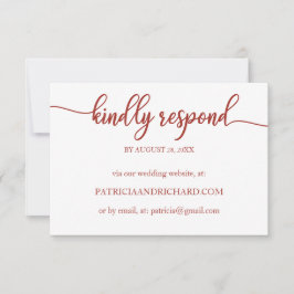 Cartão de Resposta de Casamento Online com Caligra
