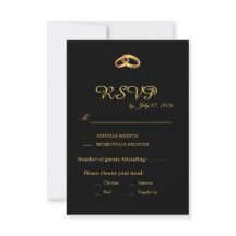 Cartão de Resposta de Casamento Ouro Preto