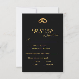 Cartão de Resposta de Casamento Ouro Preto