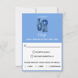 Cartão de Resposta de Casamento Periwinkle Blue H
