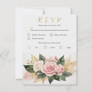 Cartão de Resposta de Casamento Personalizado Bouq
