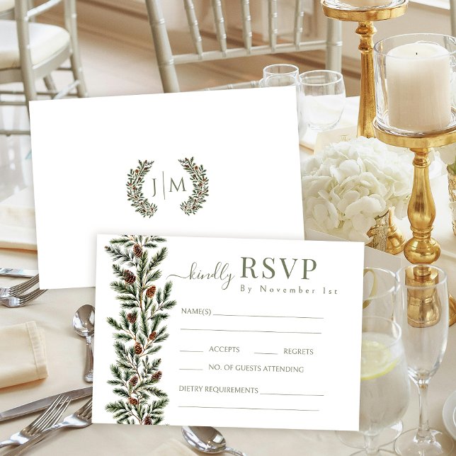 Cartão de Resposta de Casamento Pinecone para Sucu (Criador carregado)