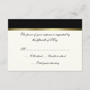 Cartão de Resposta de Casamento Puro e de Ivory & 