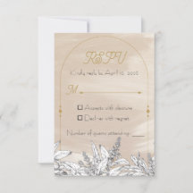 Cartão de Resposta de Casamento Rosa Pastel