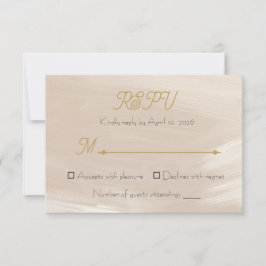 Cartão de Resposta de Casamento Rosa Pastel (estil