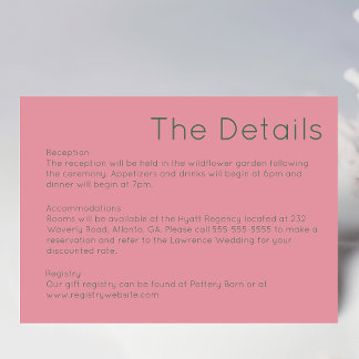 Cartão de Resposta de Casamento Rosa Retroativo