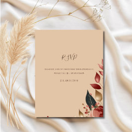 Cartão de Resposta de Casamento Rosa Tropical Mode