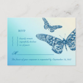 Cartão de Resposta de Casamento RSVP de Borboleta 