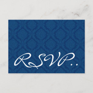 Cartão de Resposta de Casamento RSVP de Damasco Az