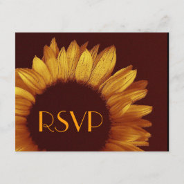 Cartão de Resposta de Casamento RSVP de Girassol D
