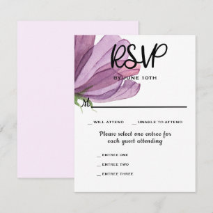 Cartão de Resposta de Casamento RSVP Elegante Esc