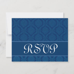 Cartão de Resposta de Casamento RSVP RDVA marinho