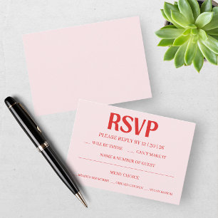 Cartão de Resposta de Casamento RSVP Retro do Dia