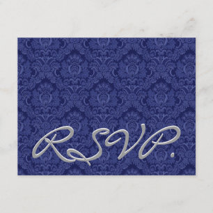 Cartão de Resposta de Casamento RSVP RSVP Blue Dam
