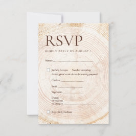 Cartão de Resposta de Casamento Rústico Floresta E