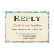 Cartão de Resposta de Casamento Rústico Vermelho e