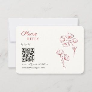 Cartão de Resposta de Casamento Scarlet Poppy