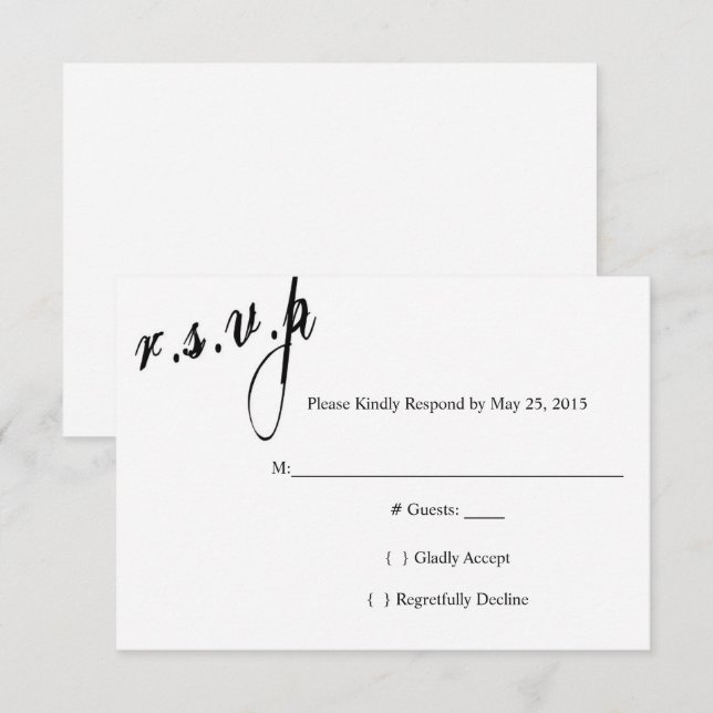 Cartão de Resposta de Casamento Sempre Definimos (Frente/Verso)