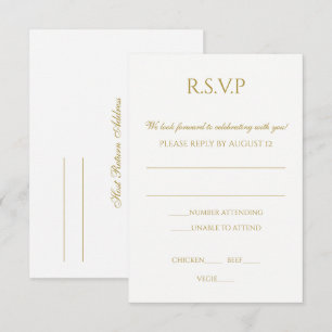 Cartão de Resposta de Casamento Simples