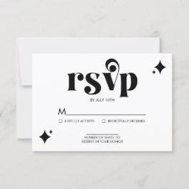 Cartão de Resposta de Casamento Simples e Moderno