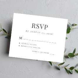 Cartão de resposta de casamento simples elegante m