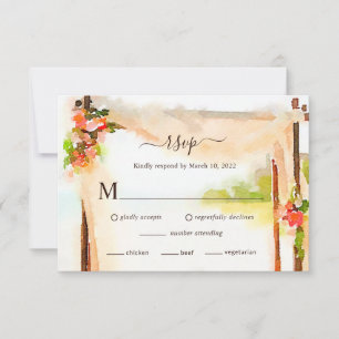 Cartão de Resposta de Casamento Sob a Chuppah