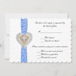 Cartão de Resposta de Casamento Unicórnio Azul Ren