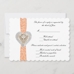 Cartão de Resposta de Casamento Unicórnio Laranja 