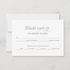Cartão de Resposta de Casamento Verde Floresta Ele