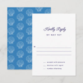 Cartão de Resposta de Casamento Vertical Blue Seas